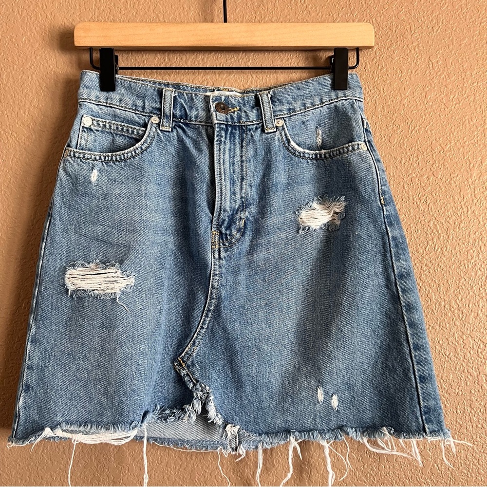 We The Free Distressed Mini Jean Skirt Size 25